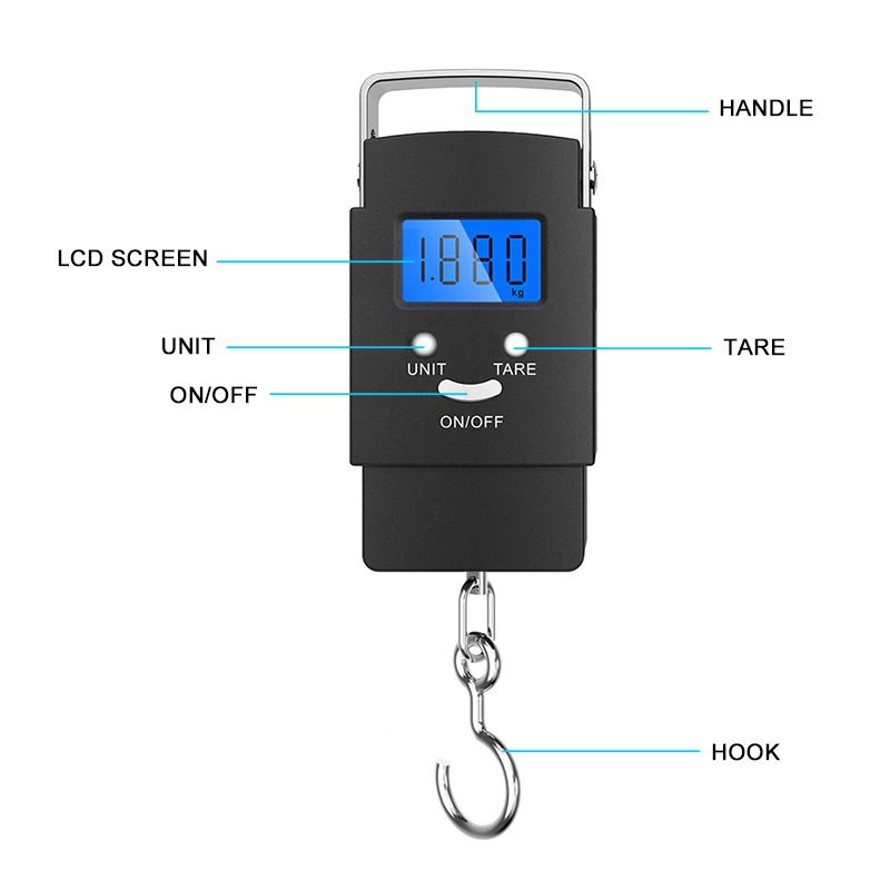 50kg Travel Portable Digital Hanging Fish Scale